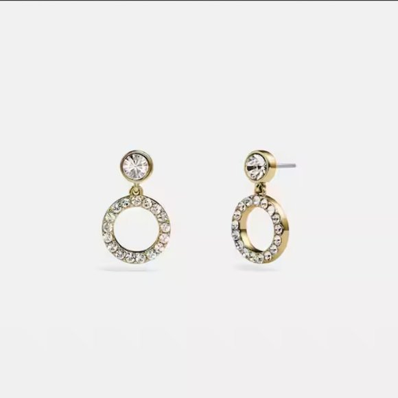 Coach Pave Halo Drop Earrings - Picture 1 of 7